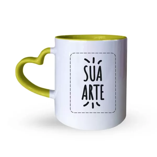 Caneca Alça De Coração Amarelo 325ml