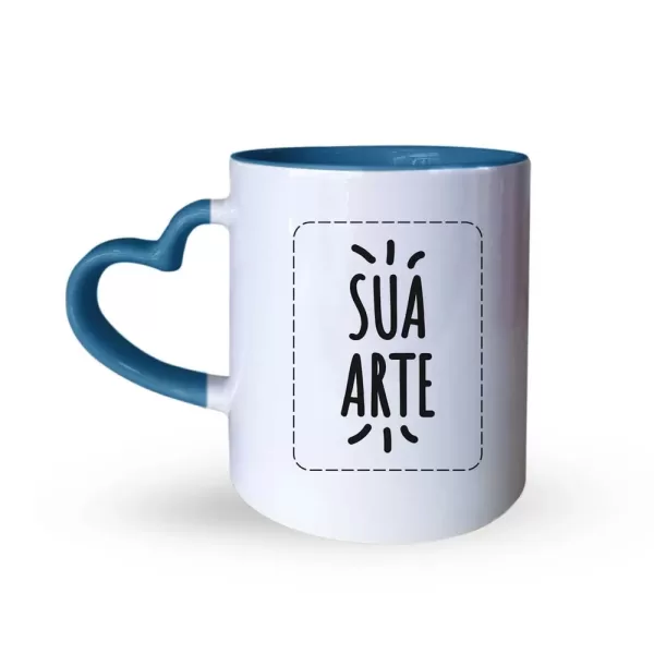 Caneca Alça De Coração Azul Claro 325ml