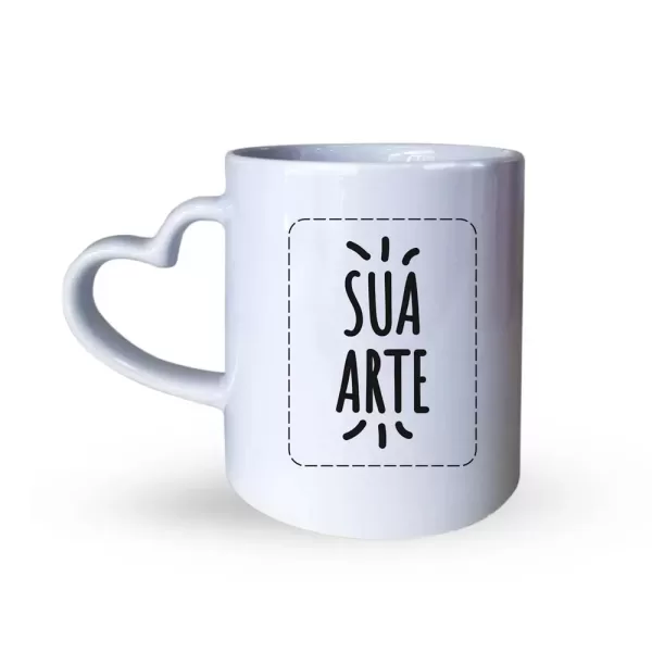 Caneca Alça De Coração Branco 325ml