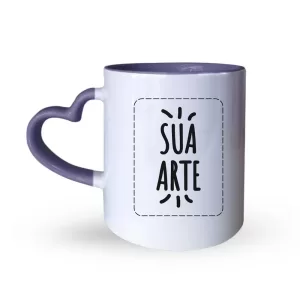 Caneca Alça De Coração Lilás 325ml