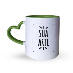 Caneca Alça De Coração Verde 325ml