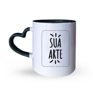 Caneca Alça De Coração Verde Escuro 325ml