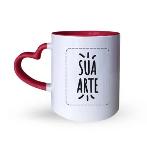 Caneca Alça De Coração Vermelha 325ml