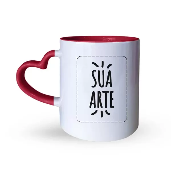 Caneca Alça De Coração Vermelha 325ml