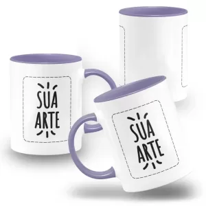 Caneca Personalizada Alça E Interno Lilás 325ml