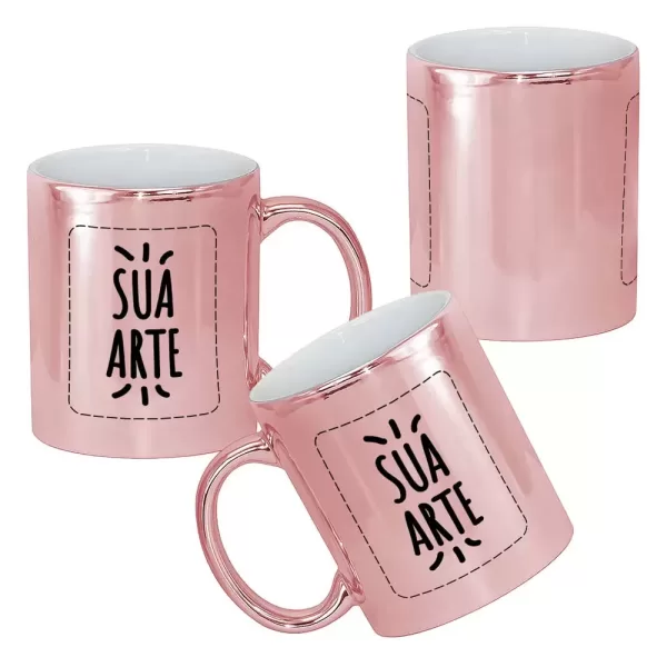 Caneca Cromada Rose 325ml