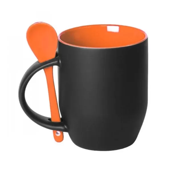 Caneca Mágica Fosca Com Colher Laranja 325ml