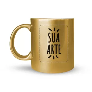 Caneca Perolada Dourada 325ml