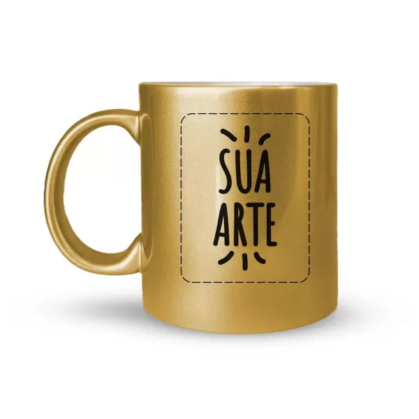 Caneca Perolada Dourada 325ml