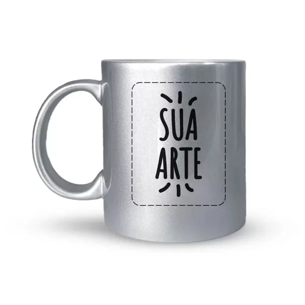 Caneca Perolada Prata 325ml